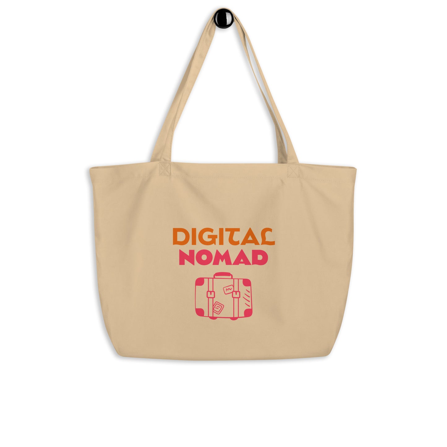 Large organic DIGITAL NOMAD tote bag